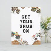 Monster Truck Jongens Verjaardag Eten Gift Tafel T (Staand voorkant)