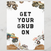 Monster Truck Jongens Verjaardag Eten Gift Tafel T (Voorkant)