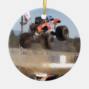 Monster Truck Jumping Keramisch Ornament