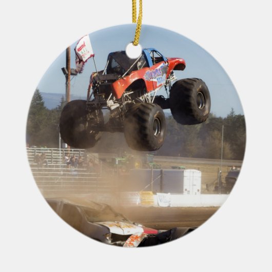 Monster Truck Jumping Keramisch Ornament (Voorkant)