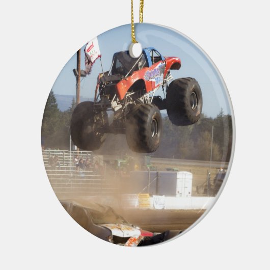Monster Truck Jumping Keramisch Ornament (Links)