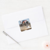 Monster Truck Jumping Vierkante Sticker (Envelop)