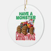 Monster Truck Kerstman Sinterklaas Jongens Peuters Keramisch Ornament (Links)