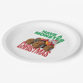 Monster Truck Kerstman Sinterklaas Jongens Peuters Papieren Bordje (Gekanteld)