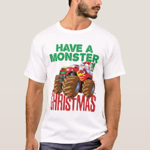 Monster Truck Kerstman Sinterklaas Jongens Peuters T-shirt