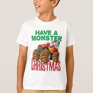 Monster Truck Kerstman Sinterklaas Jongens Peuters T-shirt