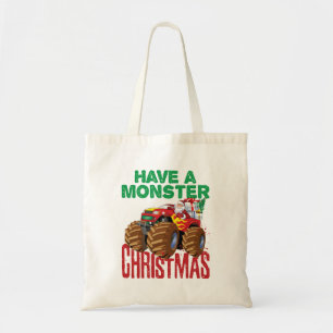 Monster Truck Kerstman Sinterklaas Jongens Peuters Tote Bag