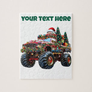 Monster Truck Kerstmis – Bewerkbare Puzzel