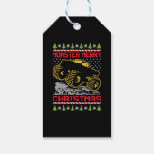 Monster Truck Kerstmis Cadeaulabel (Voorkant)