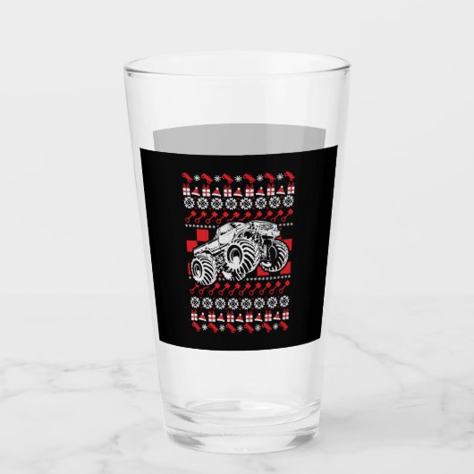 Monster Truck Kerstmis Glas (Voorkant)