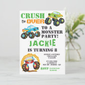 Monster Truck Kids Birthday Party Kaart (Staand voorkant)