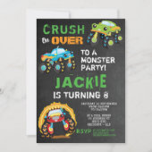 Monster Truck Kids Birthday Party Kaart (Voorkant)