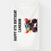 Monster Truck Kids Birthday Party Spandoek (Verticaal)