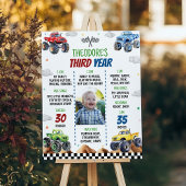 Monster Truck Kids Verjaardag Milestone Foto Poste Poster