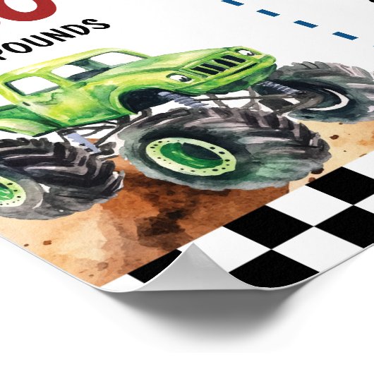 Monster Truck Kids Verjaardag Milestone Foto Poste Poster (Hoek)