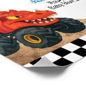 Monster Truck Kids Verjaardagsfeest Milestone Post Poster (Hoek)