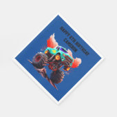 Monster Truck Kids Verjaardagsfeestuitnodiging Servet (Hoek)