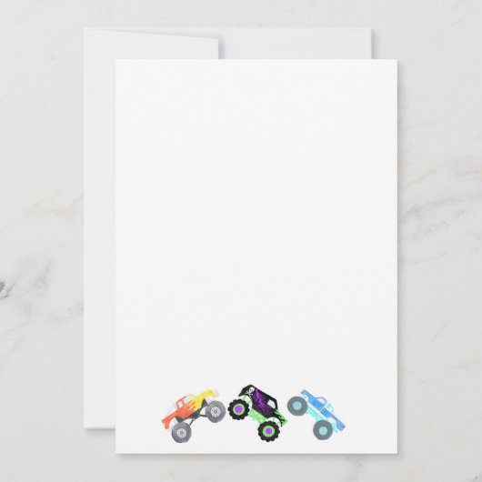 Monster Truck Kind Verjaardagsuitnodiging Kaart (Achterkant)