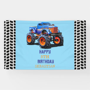 Monster Truck Kinderen verjaardagsfeestje jongen Spandoek