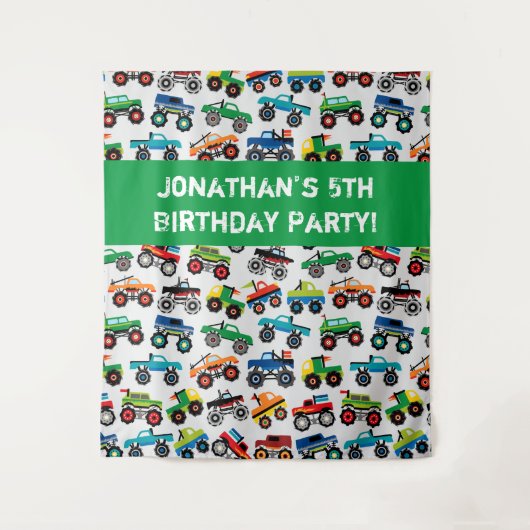 Monster Truck Kinderen Wandkleed (Voorkant)