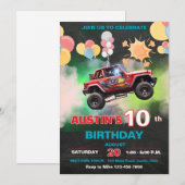 Monster Truck Kinderverjaardag Kaart (Voorkant / Achterkant)