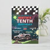 Monster Truck Kinderverjaardag Kaart (Staand voorkant)