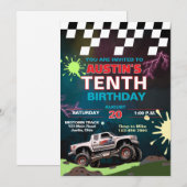 Monster Truck Kinderverjaardag Kaart (Voorkant / Achterkant)