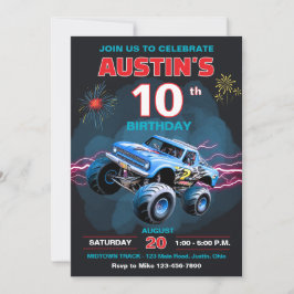 Monster Truck Kinderverjaardag Kaart
