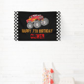 Monster Truck Kind's Verjaardagsfeest Spandoek (Insitu)