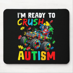 Monster Truck klaar om Autisme T-shirt te verplett Muismat