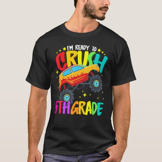 Monster Truck klaar om vijfde klas terug te plette T-shirt (Voorkant)