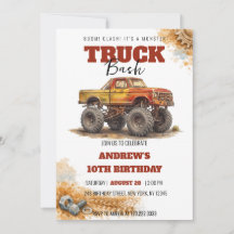 Monster Truck Klap Oude Roestige Truck Verjaardag