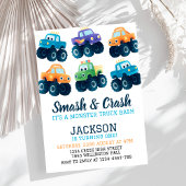 Monster Truck Kleurrijke Auto Jongens Verjaardag Kaart