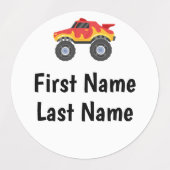 Monster Truck Label voor kinderen items (Design 1)