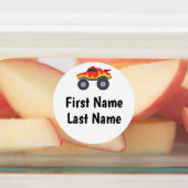 Monster Truck Label voor kinderen items (Aangebracht)