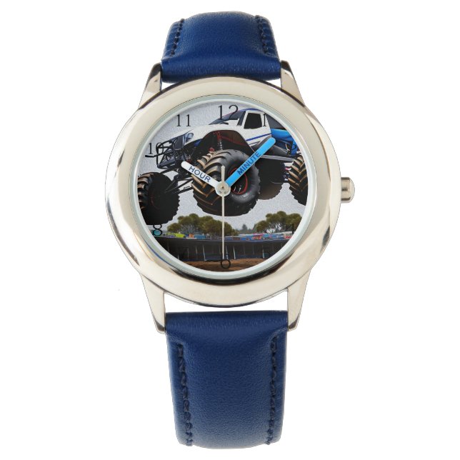 Monster Truck Launch, Boys Wristwatch Horloge (Voorkant)