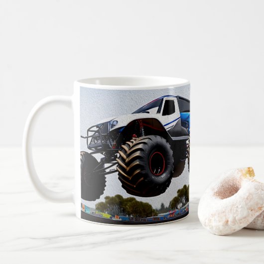 Monster Truck Launch, Coffee Mok (Met donut)