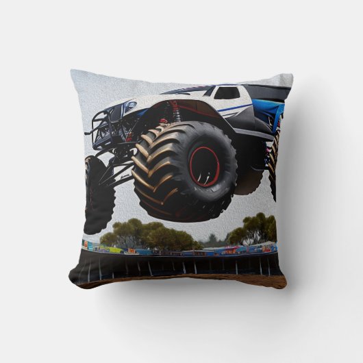 Monster Truck Launch, Cushion Kussen (Voorkant)