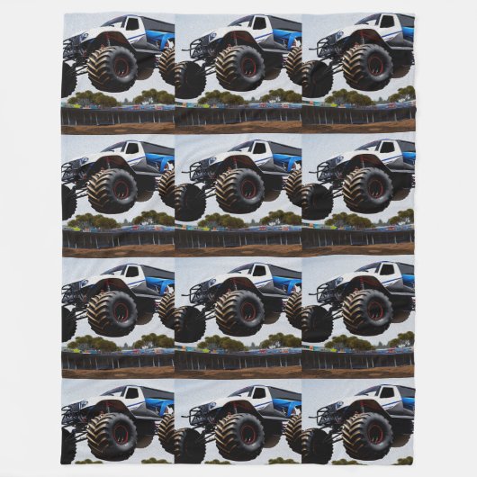 Monster Truck Launch, grote rugzak Fleece Deken (Voorkant)