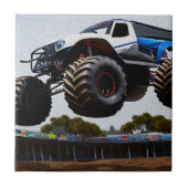 Monster Truck Launch, keramische Tegel Tegeltje (Voorkant)