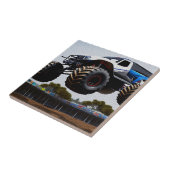 Monster Truck Launch, keramische Tegel Tegeltje (Zijkant)