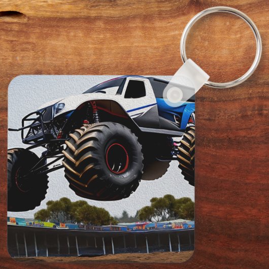 Monster Truck Launch, Keyring Sleutelhanger (Achterkant)