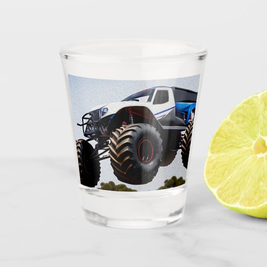 Monster Truck Launch, Shot Glass Glas (Voorkant)
