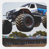 Monster Truck Launch, Square Stickers (Voorkant)