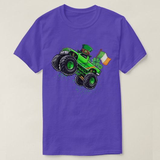 Monster Truck Leprechaun Shamrock St Patricks Day T-shirt (Design voorkant)