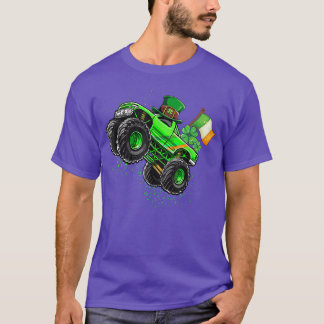 Monster Truck Leprechaun Shamrock St Patricks Day T-shirt