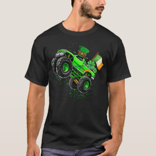 Monster Truck Leprechaun Shamrock St Patricks Day T-shirt