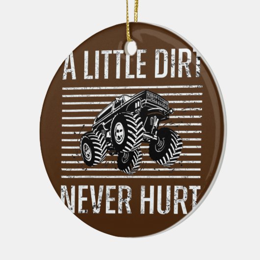 Monster Truck Lover a Little Dirt Nooit Hurt Boy Keramisch Ornament (Links)