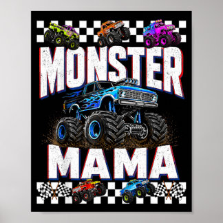 Monster Truck Mama Family Matching Monster Trucks Poster