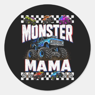 Monster Truck Mama Family Matching Monster Trucks Ronde Sticker